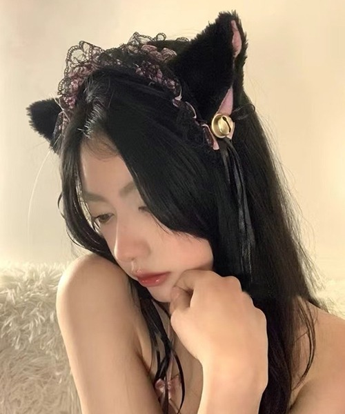 c.u.l(シーユーエル)の「フリル ふわもこ 猫耳 ヘアバンド カチューシャ cula1194(カチューシャ・レディース・ブラック/ホワイト/ピンク/ブラック系その他・FREE)」の12枚目の写真