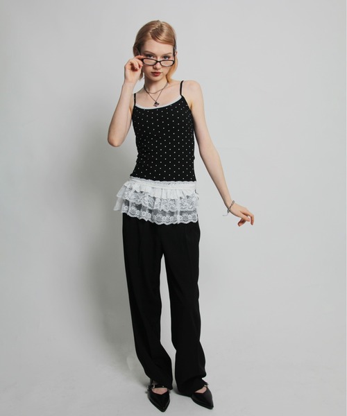 IMARI（イマリ）の「【 IMARI / イマリ 】 レース フリル レイヤード スカート #（スカート・レディース・ブラック/ホワイト/ホワイト系その他・FREE）」の5枚目の写真