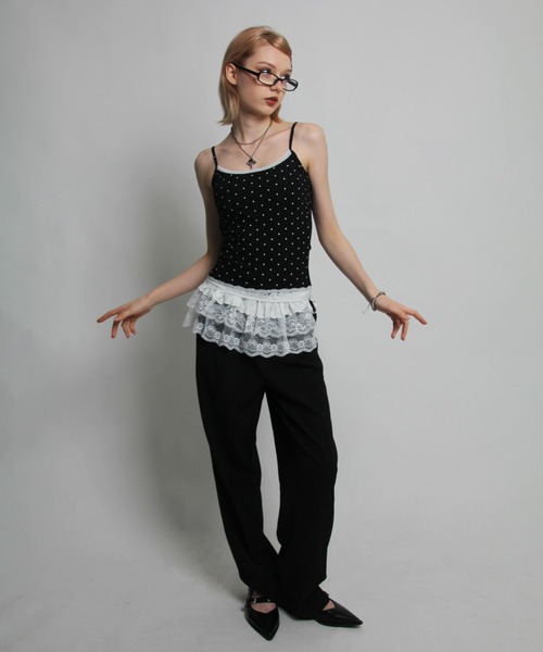 IMARI（イマリ）の「【 IMARI / イマリ 】 レース フリル レイヤード スカート #（スカート・レディース・ブラック/ホワイト/ホワイト系その他・FREE）」の6枚目の写真