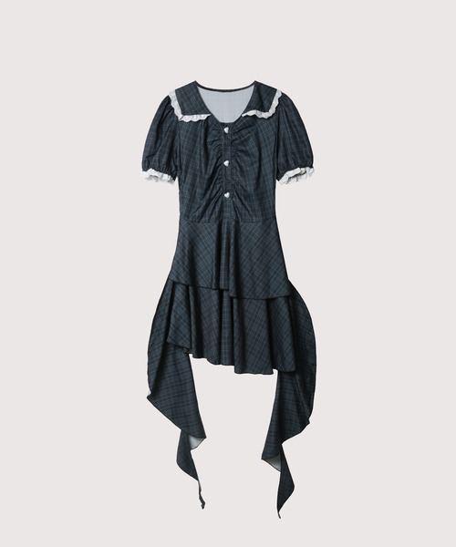 LA POMME petit フレッシュカラープリーツチャイナドレス フレッシュ