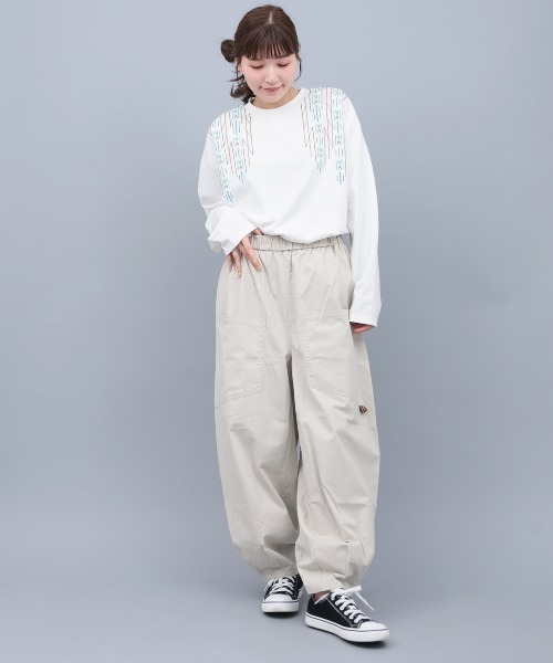 チチカカ（チチカカ）の「チマヨステッチロングTシャツ（Tシャツ/カットソー・レディース・ブラック/オフホワイト/レッド・FREE）」の4枚目の写真