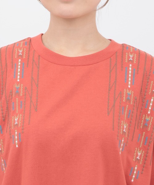 チチカカ（チチカカ）の「チマヨステッチロングTシャツ（Tシャツ/カットソー・レディース・ブラック/オフホワイト/レッド・FREE）」の12枚目の写真