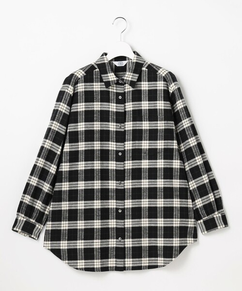 J.PRESS(ジェイプレス)の「コットン起毛タータンチェック シャツ ブラウス(シャツ/ブラウス・レディース・アイボリー系3/ブラック系3/ネイビー系3・11/9)」の12枚目の写真