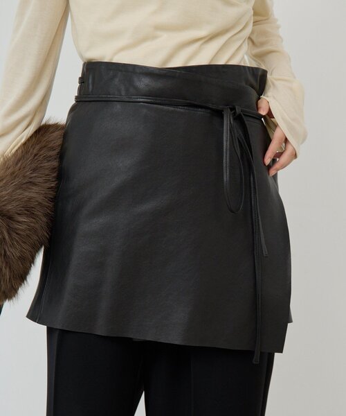 GALLARDAGALANTE（ガリャルダガランテ）の「レザーラップスカート（スカート・レディース・ブラック・FREE）」の2枚目の写真