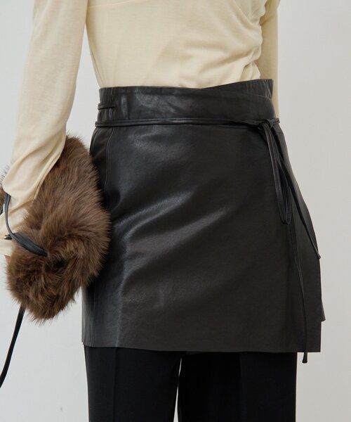 GALLARDAGALANTE（ガリャルダガランテ）の「レザーラップスカート（スカート・レディース・ブラック・FREE）」の3枚目の写真