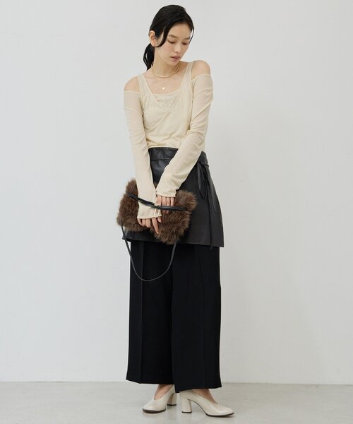 GALLARDAGALANTE（ガリャルダガランテ）の「レザーラップスカート（スカート・レディース・ブラック・FREE）」の7枚目の写真