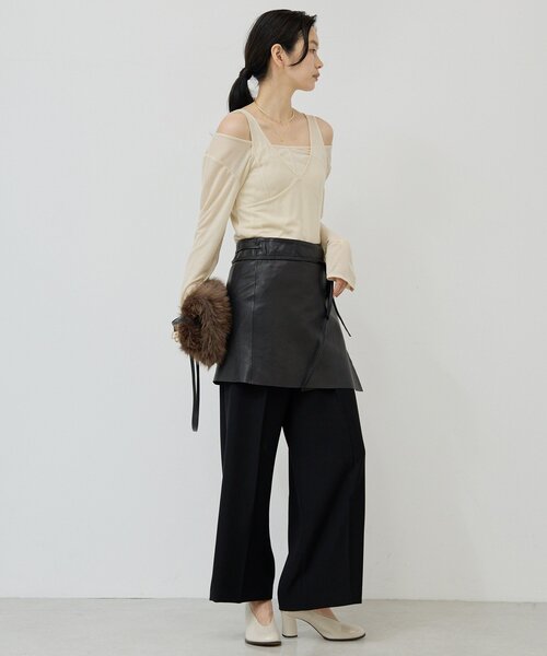 GALLARDAGALANTE（ガリャルダガランテ）の「レザーラップスカート（スカート・レディース・ブラック・FREE）」の9枚目の写真