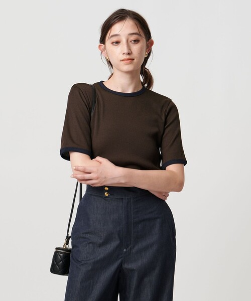 リブバイカラーパイピング ショートスリーブカットソー（Tシャツ