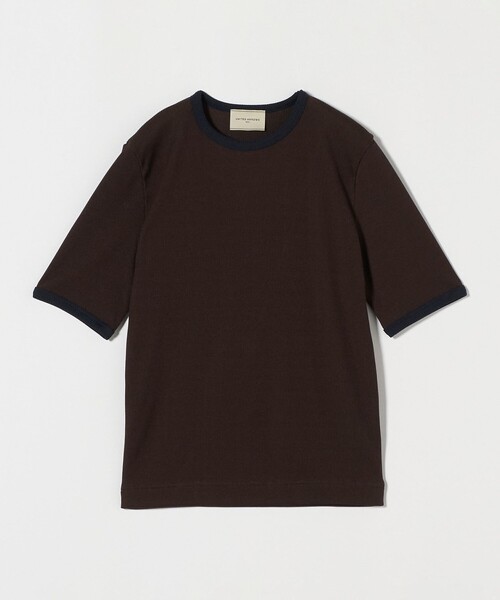 UNITED ARROWS（ユナイテッドアローズ）の「リブバイカラーパイピング ショートスリーブカットソー（Tシャツ/カットソー・レディース・オフホワイト/ダークブラウン/ワイン/ブラック/ダークグレー/その他2・FREE）」の6枚目の写真