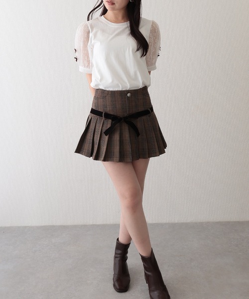 Lace Ladies（レースレディース）の「パフ袖 リボン フラワーレース デザイン カットソー（Tシャツ/カットソー・レディース・ホワイト・XL/M/S）」の6枚目の写真