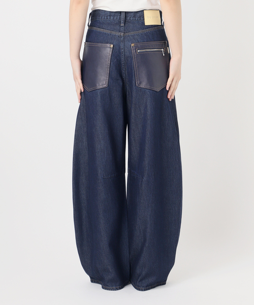 【週末セール】 AUBREY デニムVネックロンパース/ブルー 新品】 AUBREY デニムVネックロンパース/ブルー