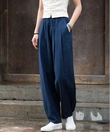 麻混　テーパードパンツ