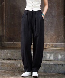 麻混 テーパードパンツ