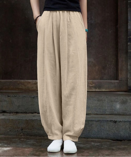 BLANC FICELLE(ブランフィセル)の「麻混 テーパードパンツ(その他パンツ・レディース・ナチュラル/ブラック/ミント/ネイビー・M/L/XL)」の6枚目の写真