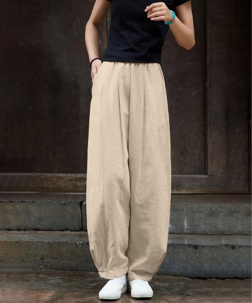 BLANC FICELLE(ブランフィセル)の「麻混 テーパードパンツ(その他パンツ・レディース・ナチュラル/ブラック/ミント/ネイビー・M/L/XL)」の7枚目の写真