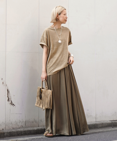 AP STUDIO（エーピーストゥディオ）の「追加エアリーギャザースカート（スカート・レディース・ブラック/カーキ・38/36）」の3枚目の写真