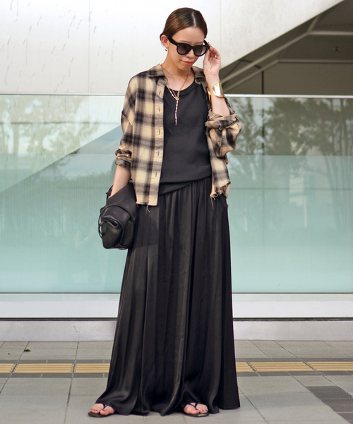 AP STUDIO（エーピーストゥディオ）の「追加エアリーギャザースカート（スカート・レディース・ブラック/カーキ・38/36）」の7枚目の写真