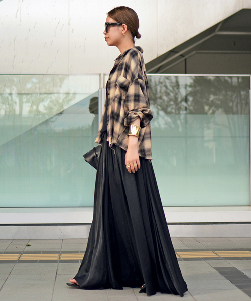 AP STUDIO（エーピーストゥディオ）の「追加エアリーギャザースカート（スカート・レディース・ブラック/カーキ・38/36）」の8枚目の写真