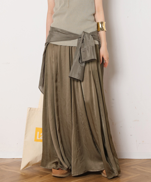 AP STUDIO（エーピーストゥディオ）の「追加エアリーギャザースカート（スカート・レディース・ブラック/カーキ・38/36）」の10枚目の写真