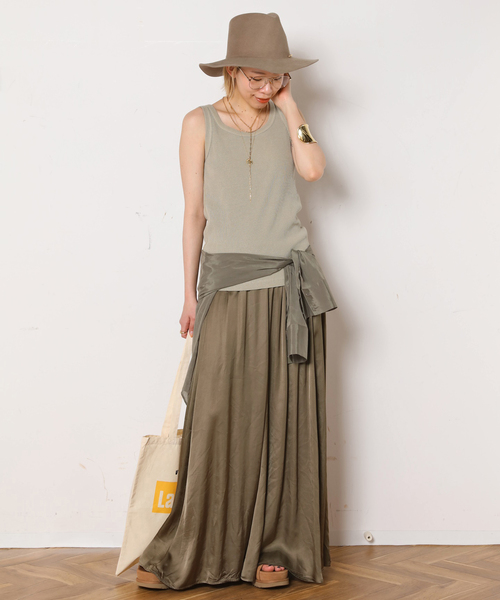 AP STUDIO（エーピーストゥディオ）の「追加エアリーギャザースカート（スカート・レディース・ブラック/カーキ・38/36）」の12枚目の写真