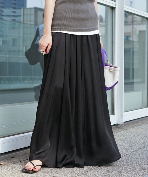 AP STUDIO（エーピーストゥディオ）の「追加エアリーギャザースカート（スカート・レディース・ブラック/カーキ・38/36）」の15枚目の写真