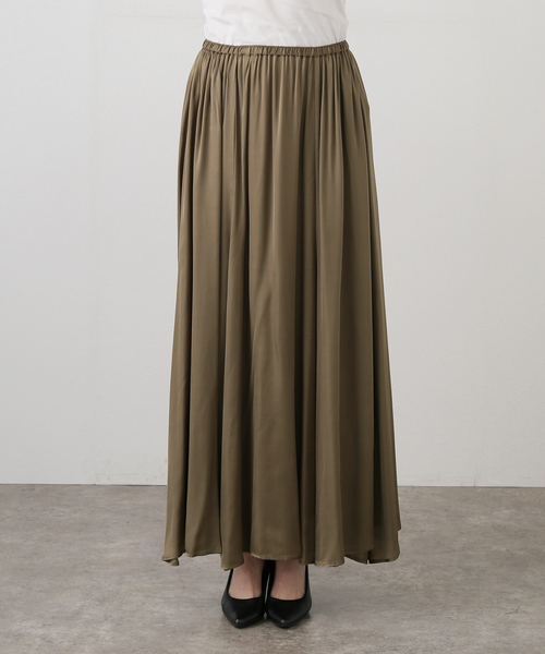 AP STUDIO サテンギャザースカート AP STUDIO サテンギャザースカート  