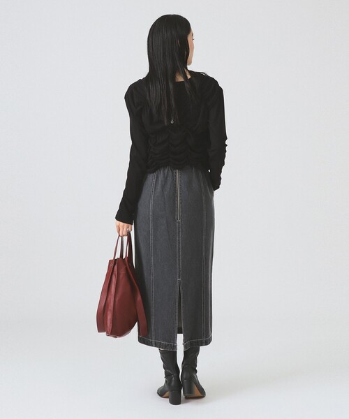 Ray BEAMS（レイビームス）の「デニム タイト キャミ ワンピース（ワンピース・レディース・ブラック/ブルー系その他4・0/1）」の6枚目の写真