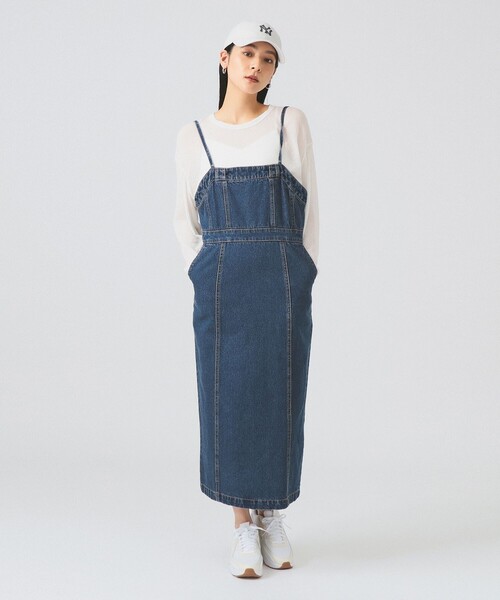Ray BEAMS（レイビームス）の「デニム タイト キャミ ワンピース（ワンピース・レディース・ブラック/ブルー系その他4・0/1）」の7枚目の写真