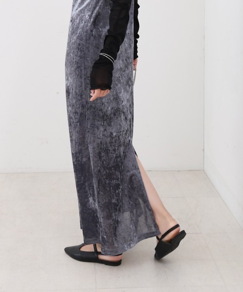 Bab（バブ）の「【S・Mサイズ展開】シアーベロアカップ付きキャミワンピース/ダブルストラップ（ワンピース・レディース・アイボリー/ブラック/チャコールグレー/ブラウン/ベージュ・S/M）」の22枚目の写真