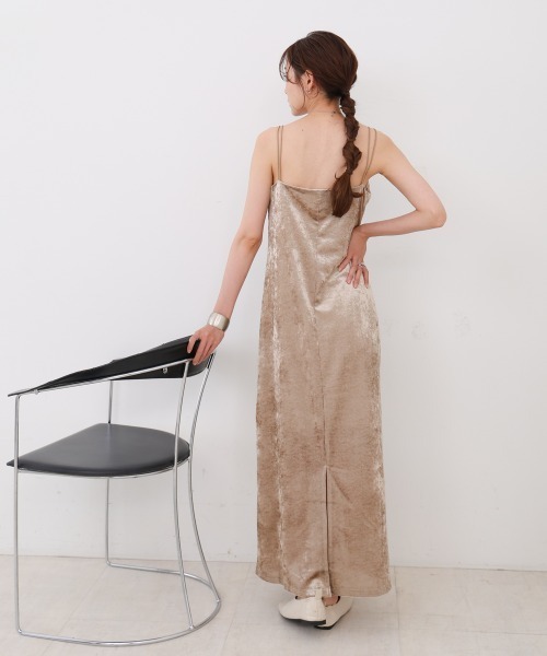 セール】【S・Mサイズ展開】シアーベロアカップ付きキャミ