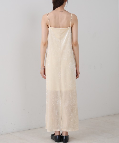 Bab（バブ）の「【S・Mサイズ展開】シアーベロアカップ付きキャミワンピース/ダブルストラップ（ワンピース・レディース・アイボリー/ブラック/チャコールグレー/ブラウン/ベージュ・S/M）」の14枚目の写真