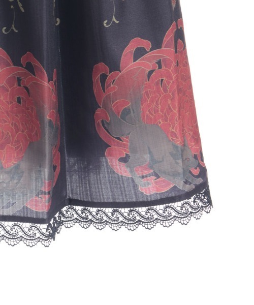 Chalmiere シキトリコラボ 菊と狐 ジャンパースカート パープル 菊と狐柄ジャンパースカート | 衣料 | axes femme online shop