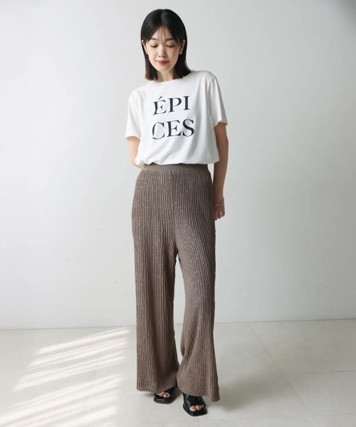 Bou Jeloud(ブージュルード)の「ウェービーメッシュニットパンツ【セットアップ可】(その他パンツ・レディース・ブラック/オフホワイト/モカ・FREE)」の7枚目の写真