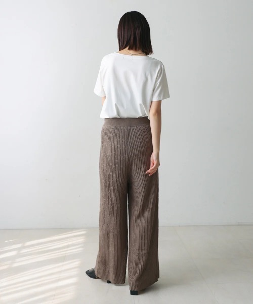 Bou Jeloud(ブージュルード)の「ウェービーメッシュニットパンツ【セットアップ可】(その他パンツ・レディース・ブラック/オフホワイト/モカ・FREE)」の14枚目の写真