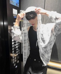 COSYHARU（コシハル）の「シアーチェックフーデッドジャンパー（マウンテンパーカー）」