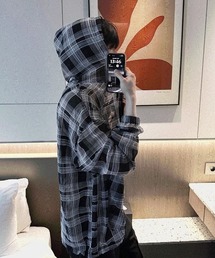 COSYHARU（コシハル）の「シアーチェックフーデッドジャンパー（マウンテンパーカー）」