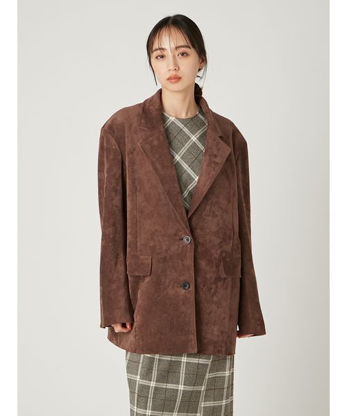 FRAY I.D（フレイアイディー）の「バリエレザーライクテーラードジャケット（テーラードジャケット・レディース・ベージュ/ブラウン/ブラック・0/1）」の6枚目の写真