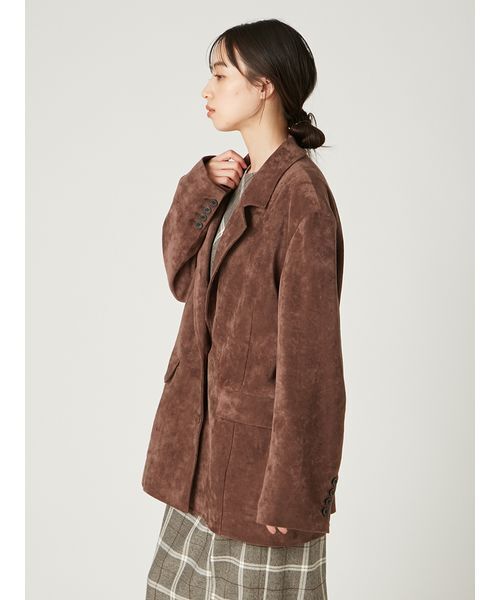 FRAY I.D（フレイアイディー）の「バリエレザーライクテーラードジャケット（テーラードジャケット・レディース・ベージュ/ブラウン/ブラック・0/1）」の7枚目の写真