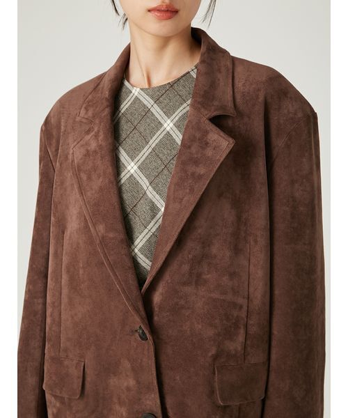 FRAY I.D（フレイアイディー）の「バリエレザーライクテーラードジャケット（テーラードジャケット・レディース・ベージュ/ブラウン/ブラック・0/1）」の11枚目の写真