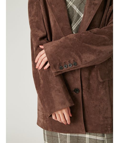 FRAY I.D（フレイアイディー）の「バリエレザーライクテーラードジャケット（テーラードジャケット・レディース・ベージュ/ブラウン/ブラック・0/1）」の12枚目の写真