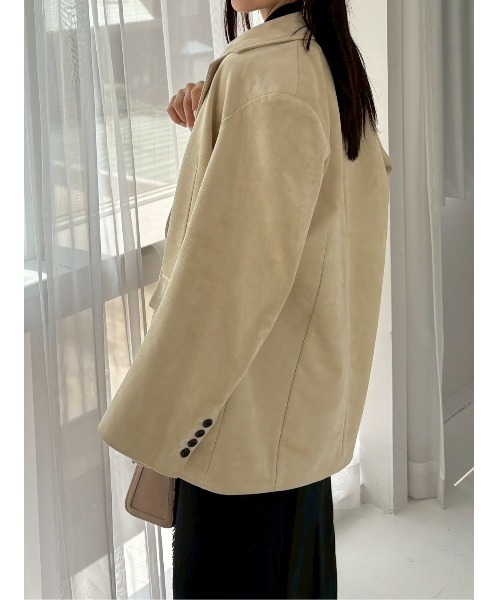 セール】バリエレザーライクテーラードジャケット（テーラード