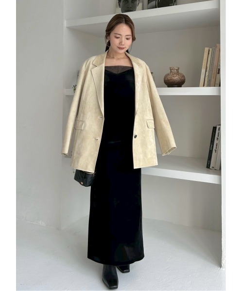 セール】バリエレザーライクテーラードジャケット（テーラード