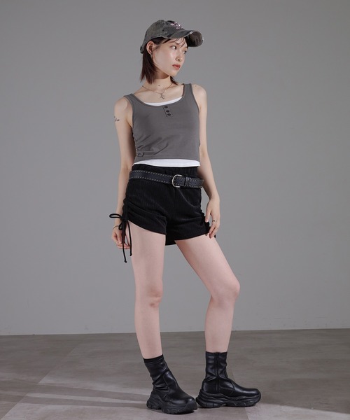 apres jour mignon(アプレジュールミニョン)の「ヘンリーレイヤードカップ付きタンク【ZOZOTOWN限定アイテム】(タンクトップ・レディース・ブラック/チャコールグレー/レッド・X-LARGE/フリー)」の10枚目の写真