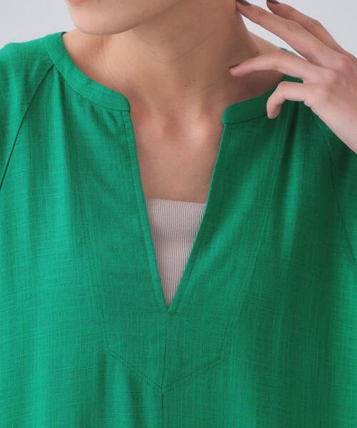 OPAQUE.CLIP(オペークドットクリップ)の「レーヨン麻キーネックワンピース【洗える】(ワンピース・レディース・ブラック/グリーン/ブラウン系その他・38/40/42)」の20枚目の写真