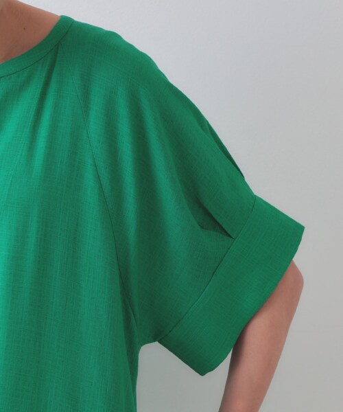 OPAQUE.CLIP(オペークドットクリップ)の「レーヨン麻キーネックワンピース【洗える】(ワンピース・レディース・ブラック/グリーン/ブラウン系その他・38/40/42)」の21枚目の写真