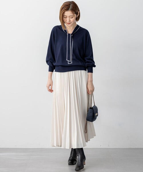 【CanCam11月号掲載】パウダリータイプライター プリーツ スカート　L セール】【見上愛さん着用/CanCam11月号掲載】パウダリータイプ