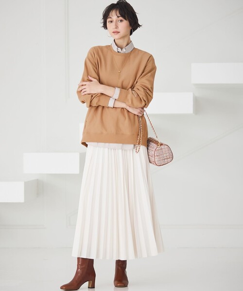 【CanCam11月号掲載】パウダリータイプライター プリーツ スカート　L セール】【見上愛さん着用/CanCam11月号掲載】パウダリータイプ