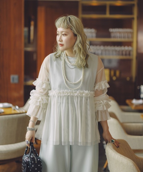 LOWRYS FARM(ローリーズファーム)の「ベルトオールインワンセット 579639(ワンピース・レディース・ブラック/グリーン・LARGE/MEDIUM)」の4枚目の写真