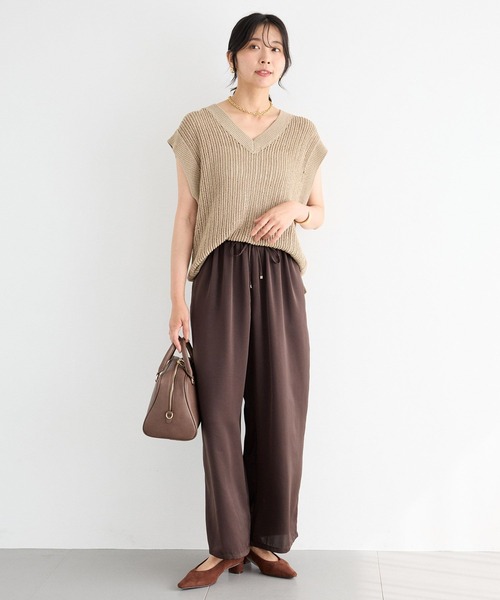 BARNYARDSTORM（バンヤードストーム）の「BARNYARDSTORM / サテンギャザーパンツ / ハンドウォッシャブル（その他パンツ・レディース・ブラウン/グリーン・FREE）」の10枚目の写真