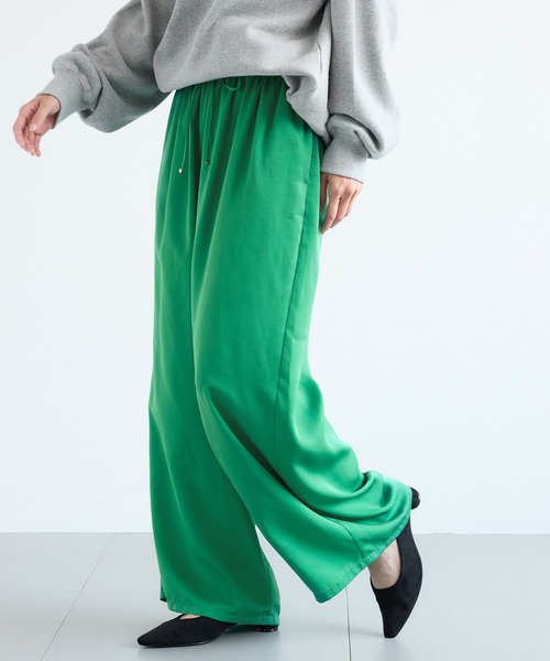 BARNYARDSTORM（バンヤードストーム）の「BARNYARDSTORM / サテンギャザーパンツ / ハンドウォッシャブル（その他パンツ・レディース・ブラウン/グリーン・FREE）」の14枚目の写真